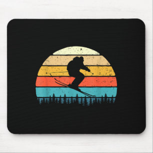 Tapis De Souris Skieur rétro - skieur sports d'hiver amateur de sk