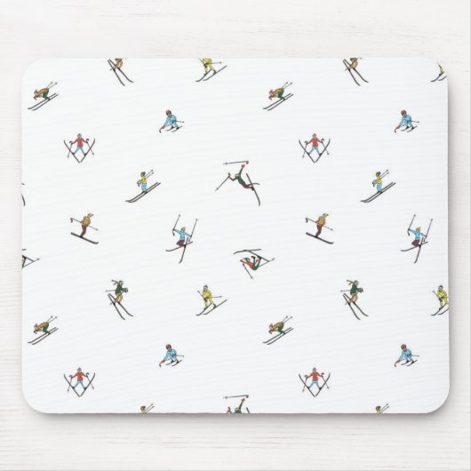 Tapis De Souris Skieurs d'hiver en action Motif (Devant)