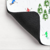 Tapis De Souris Skieurs Illustration Ski Noël (Coin)