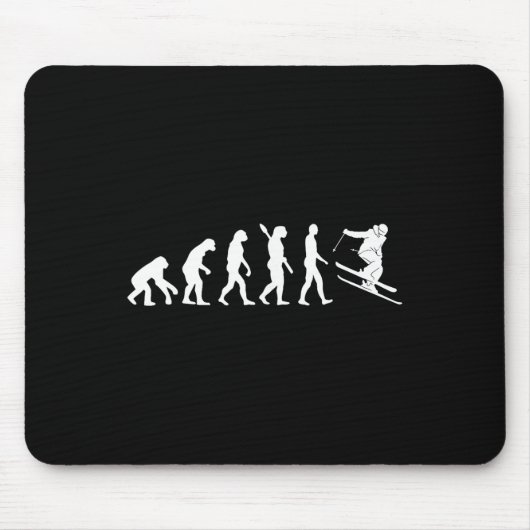 Tapis De Souris Skiing Evolution Funny Skier Freestyle Ski Winter  (Devant)