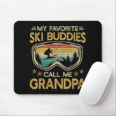 Tapis De Souris Skiing - My Favorite Ski Buddies Call Me Grandpa (Avec souris)