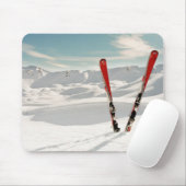 Tapis De Souris Skis rouges (Avec souris)