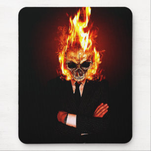 Tapis De Souris Skull on fire