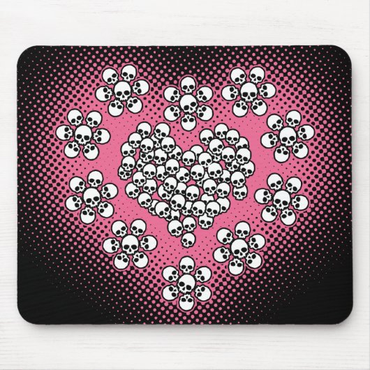 Tapis De Souris Skulls Heart and Flower (Devant)