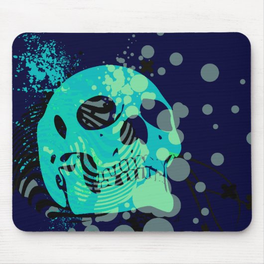 Tapis De Souris skullz. vers le haut de avec des bulles (Devant)
