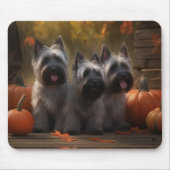 Tapis De Souris Skye Terrier Chiot Automne Citrouille délice (Devant)