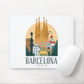 Tapis De Souris Skyline de Barcelone (Avec souris)