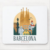 Tapis De Souris Skyline de Barcelone (Devant)