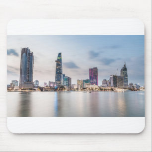 Tapis De Souris Skyline de Saigon (Ho Chi Minh Ville) au coucher d