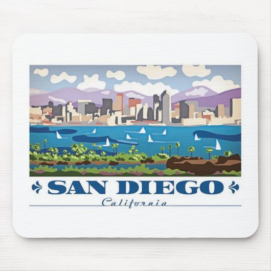 Tapis De Souris Skyline San Diego (Devant)