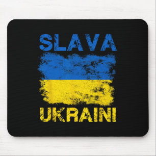 Tapis De Souris Slava Ukraini Couleurs du drapeau ukrainien Rétro