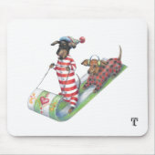 Tapis De Souris Sledding Dachshunds Mousepad (Devant)