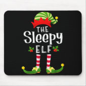 Tapis De Souris Sleepy Christmas Elf Matching Pajama X-mas Party (Devant)