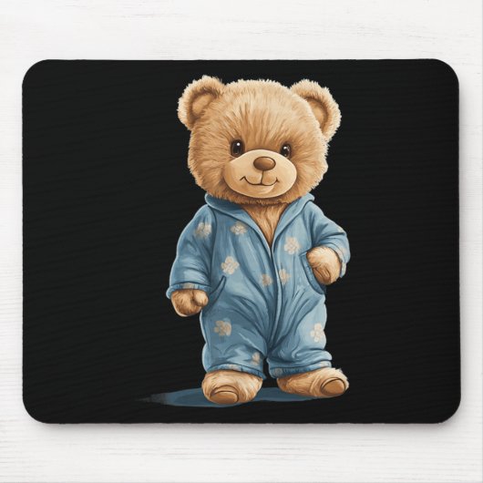 Tapis De Souris Sleepy Teddy Bear In Comfy Pajamas For Boys And Gi (Devant)