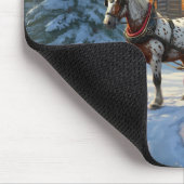 Tapis De Souris Sleigh Père Noël à cheval de Noël (Coin)