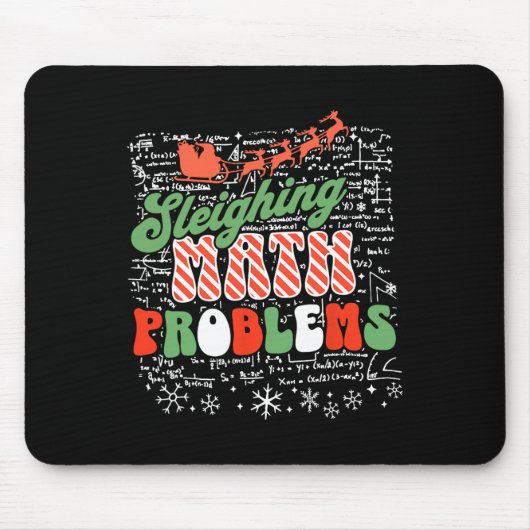 Tapis De Souris Sleighing Math Problem Math Enseignant Noël (Devant)