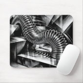 Tapis De Souris Slinky monochrome dévalant des marches chromées (Avec souris)