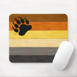 Tapis De Souris SlipperyJoe's Bear Pride drapeau en bois Fraternit