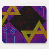 Tapis De Souris SlipperyJoe's Happy Hanoukka Star de David menorah (Devant)