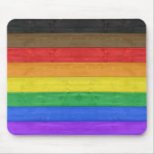 Tapis De Souris SlipperyJoe's inclusive gay pride drapeau en bois (Devant)
