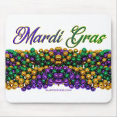 Tapis De Souris SlipperyJoe's Mardi Gras Colliers en perles violet (Devant)