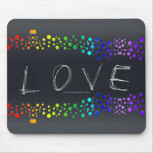 Tapis De Souris SlipperyJoe's scribbled love word rainbow gradient
