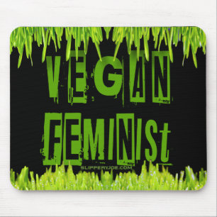Tapis De Souris SlipperyJoe's Vegan feminist grass word block lett