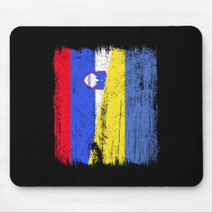 Tapis De Souris Slovénie Ukraine Demi-Drapeau Slovène Ukrainien Hé