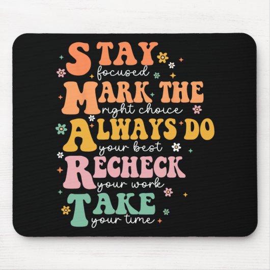 Tapis De Souris Smart Test Day Squad Funny Student Teacher Test Te (Devant)