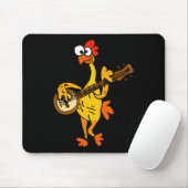 Tapis De Souris Smileteestank Funny Rubber Chicken Playing Banjo C (Avec souris)