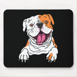 Tapis De Souris Smiling American Bulldog Anglais Amoureux des chie