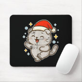 Tapis De Souris Smiling Santa Cat Holiday Cheer  (Avec souris)