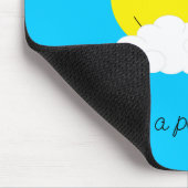 Tapis De Souris Smiling Sun with Clouds: Turquoise (Coin)