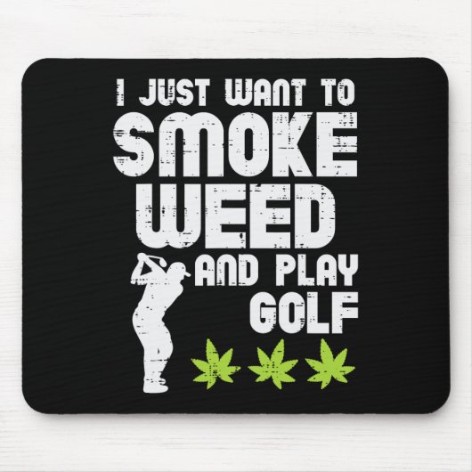 Tapis De Souris Smoke Weed Play Golf Golfing Thc Golfer Stoner  (Devant)