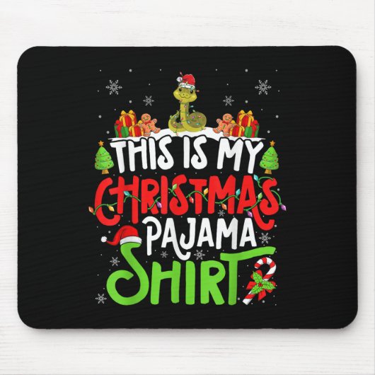 Tapis De Souris Snake Christmas Pajama Shirt Snake Lover (Devant)