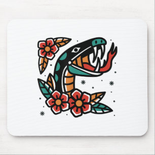 Tapis De Souris Snake Old School American traditionnel Tattoo Flas