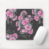 Tapis De Souris Snakes and pink roses (Avec souris)