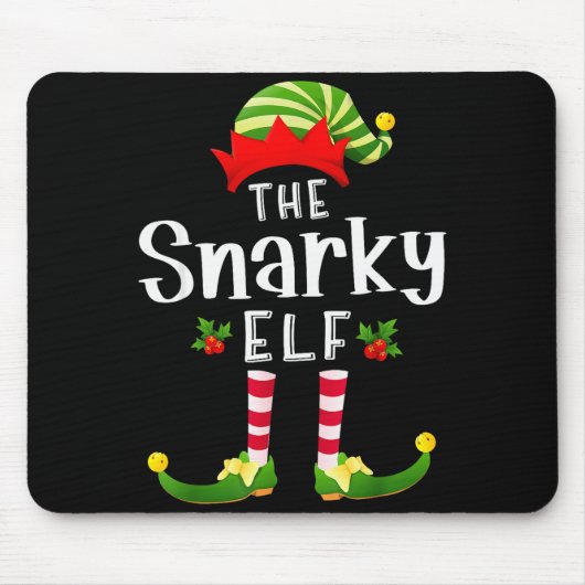 Tapis De Souris Snarky Christmas Elf Matching Pajama X-mas Party (Devant)