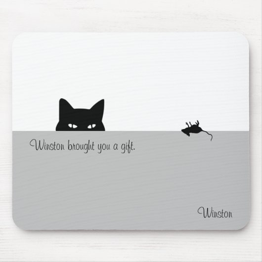 Tapis De Souris Sneaky Cat vous a offert un cadeau (Devant)