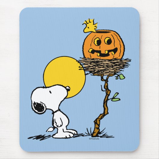 Tapis De Souris Snoopy & Bois Nid Avec Jack O'Lantern (Devant)