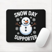 Tapis De Souris Snow Day Suprter Snow Snowflake Snowman Winter Tea (Avec souris)
