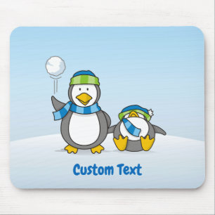 Tapis De Souris Snowballing pingouins pavé souris