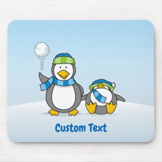 Tapis De Souris Snowballing pingouins pavé souris (Devant)