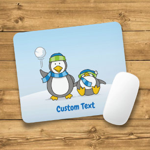 Tapis De Souris Snowballing pingouins pavé souris