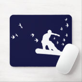 Tapis De Souris snowboard. board avec oiseaux. (Avec souris)