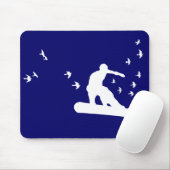 Tapis De Souris snowboard. board avec oiseaux. (Avec souris)