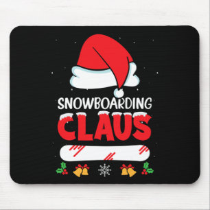 Tapis De Souris Snowboard Claus Santa Hat Funny Snowboard Snowboar
