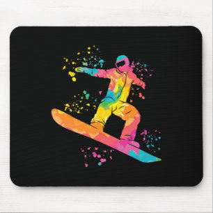 Tapis De Souris Snowboard coloré Snowboard Snowboard 44