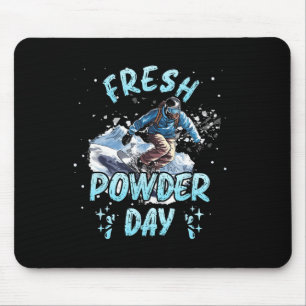Tapis De Souris Snowboard Fresh Powder Day Funny Snowboard Chil