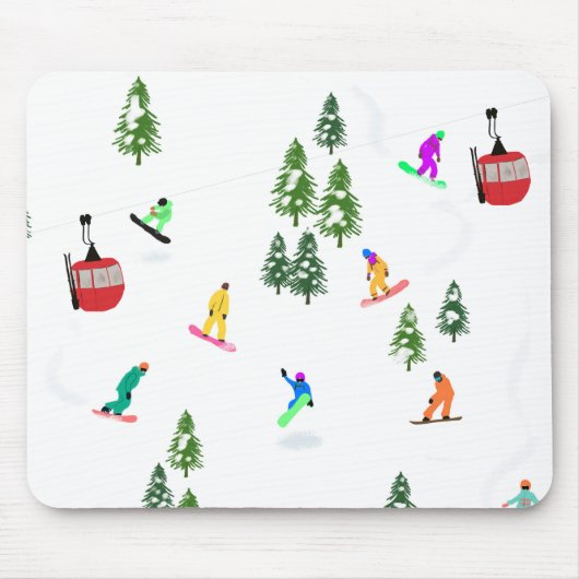 Tapis De Souris Snowboard moderne Snowboard (Devant)